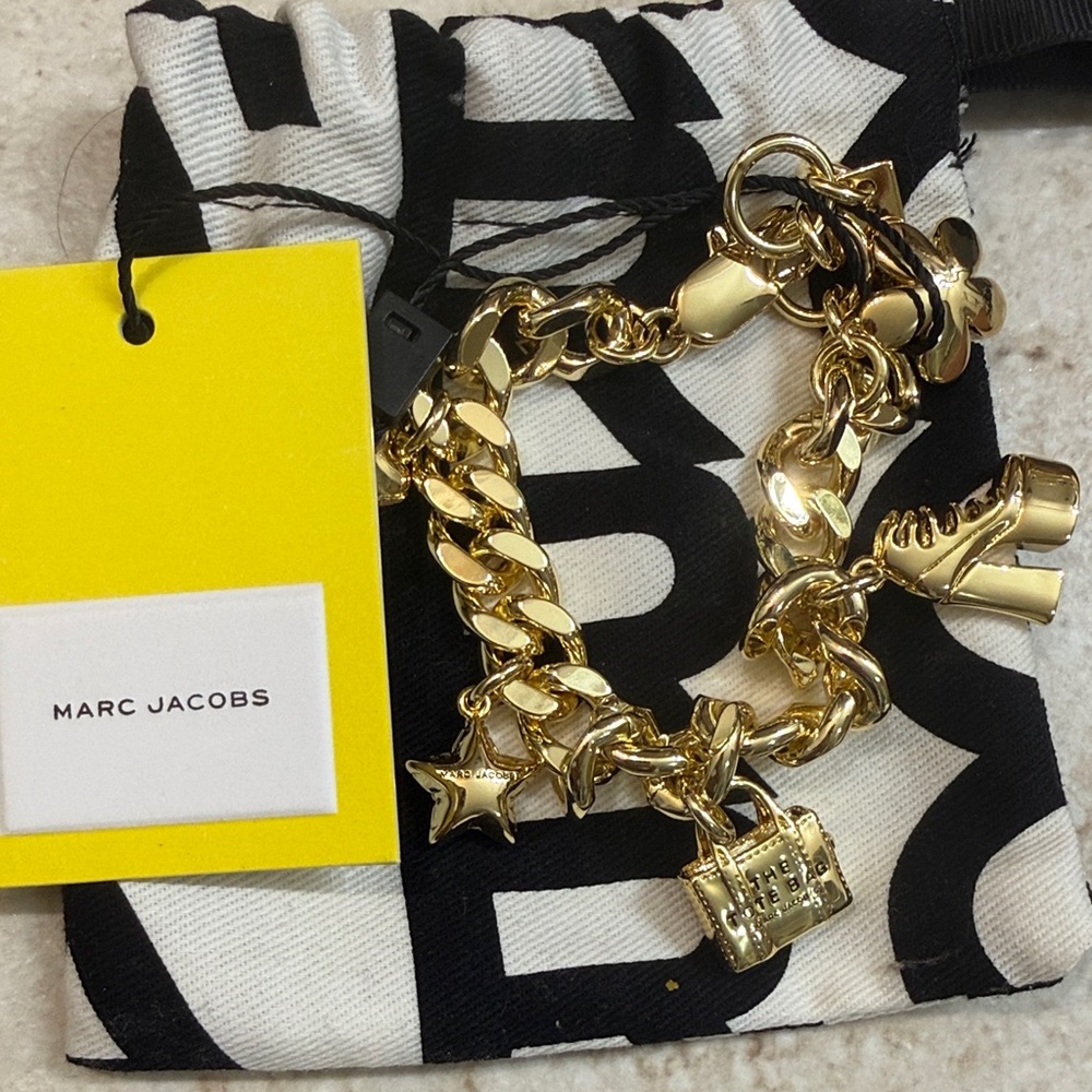 Marc Jacobs Gold Charm Bracelet with Unique Charms